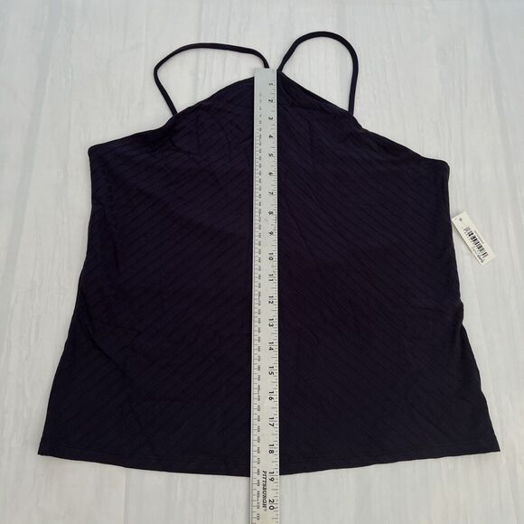 Daily Ritual Women's Navy Wide Rib Cropped T-strap Cami Top Size Large - Picture 9 of 13